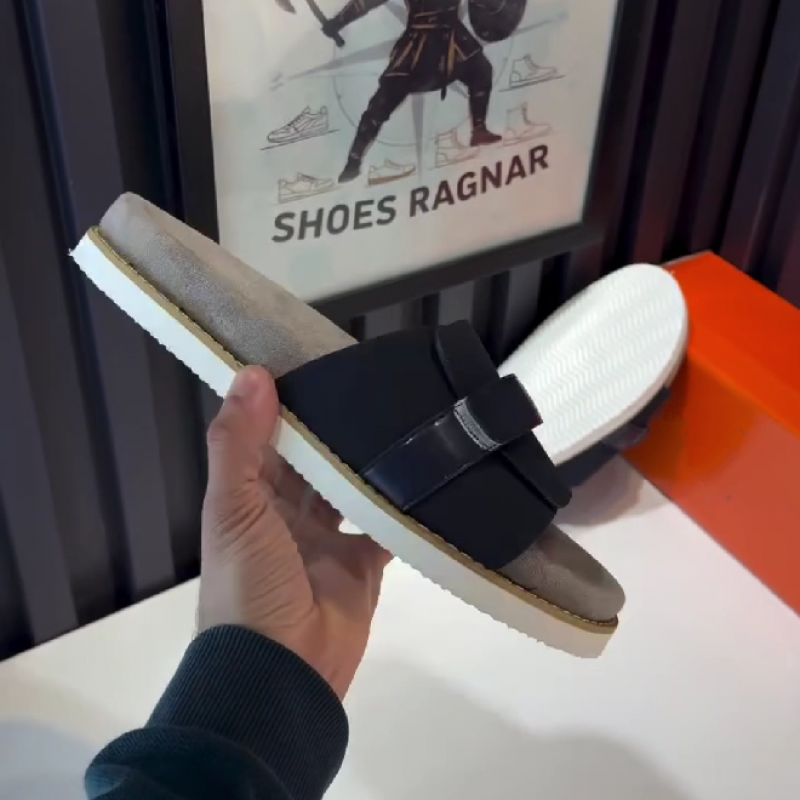 Men's Buckle-Strap Slip-On Slides