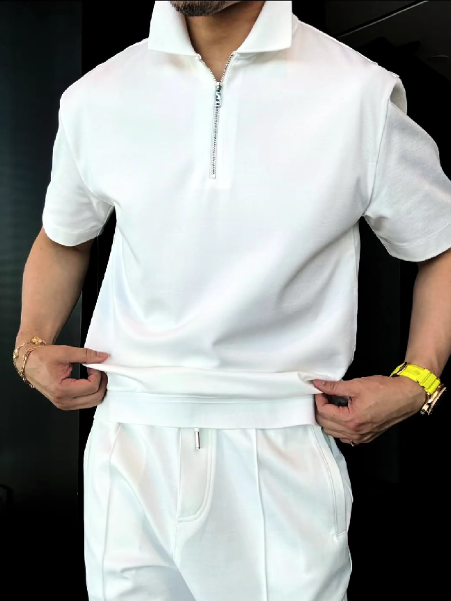 Men's Quarter-Zip Polo Shirt