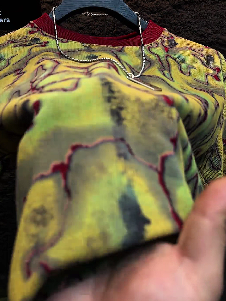 Men's Distressed Camo Burnout T-Shirt