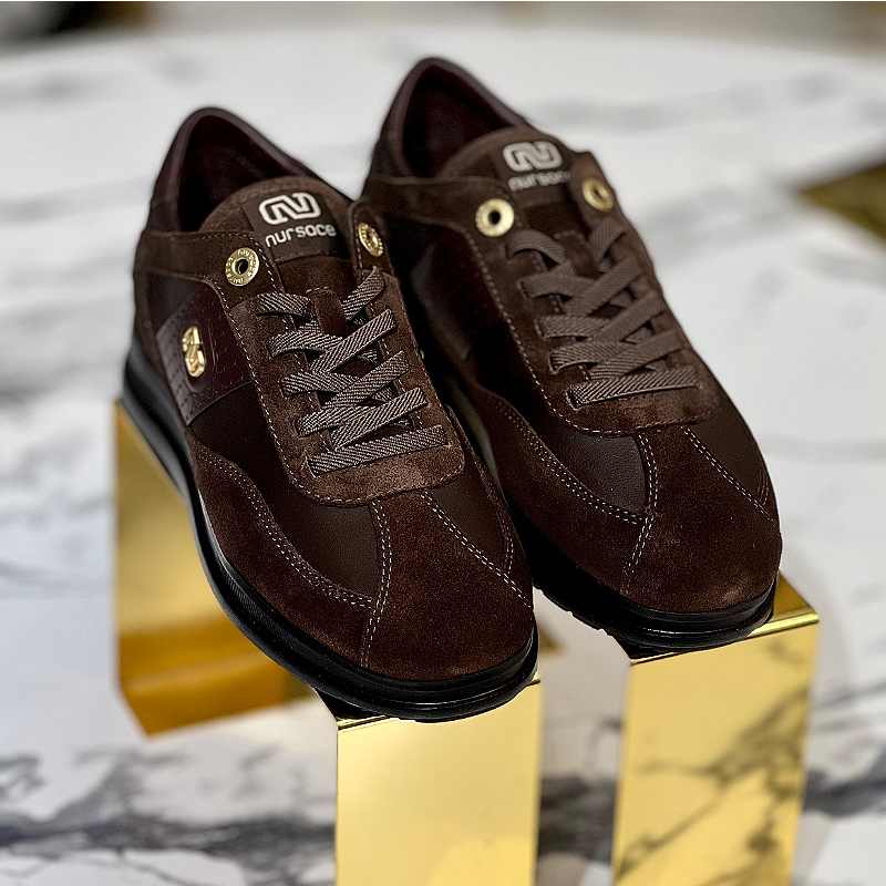 Men's Leather Lace-Up Casual Fashion Sneakers