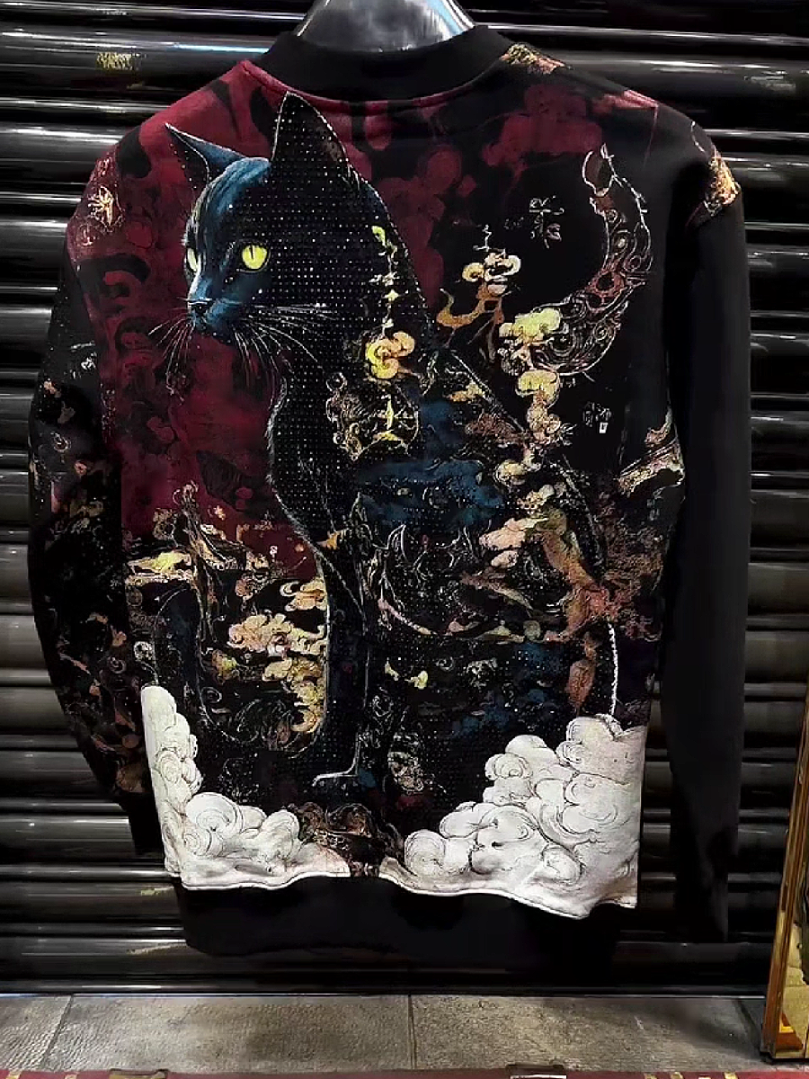 Artistic Print Crewneck Sweatshirt