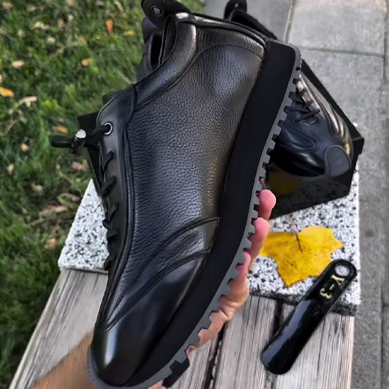 Men's Leather Lace-Up Comfortable Outdoor Shoes