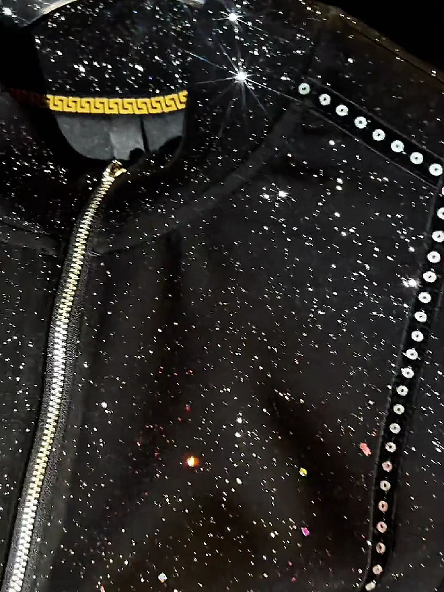 Sparkle Sequin Half-Zip Top
