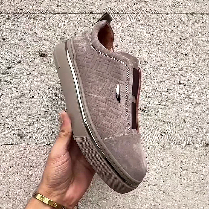 Men's Slip-On Sneakers with Embossed Pattern