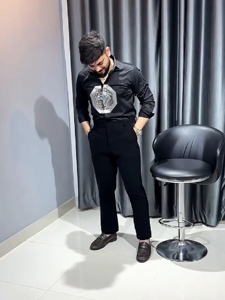 Crystal Eagle Embellished Shirt