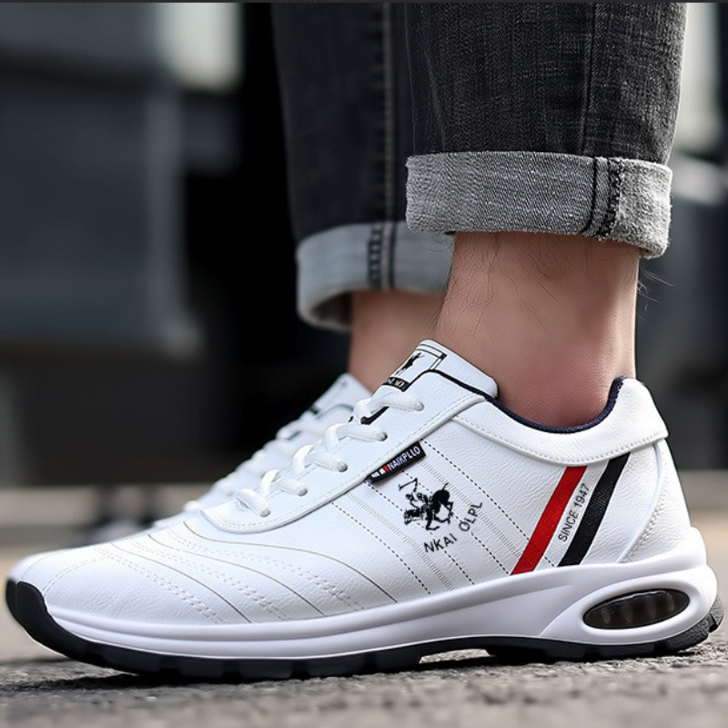 Leather Sneakers with Comfortable Cushioned Sole