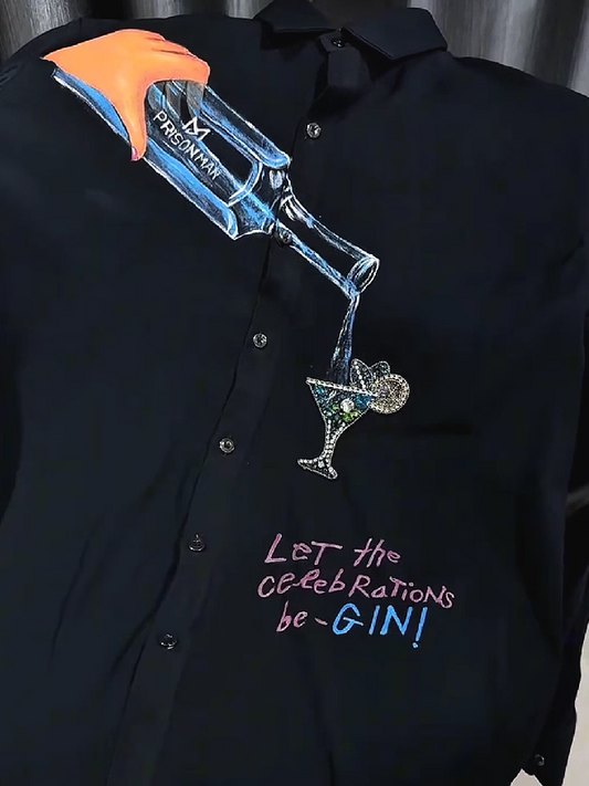 Gin Print Dress Shirt