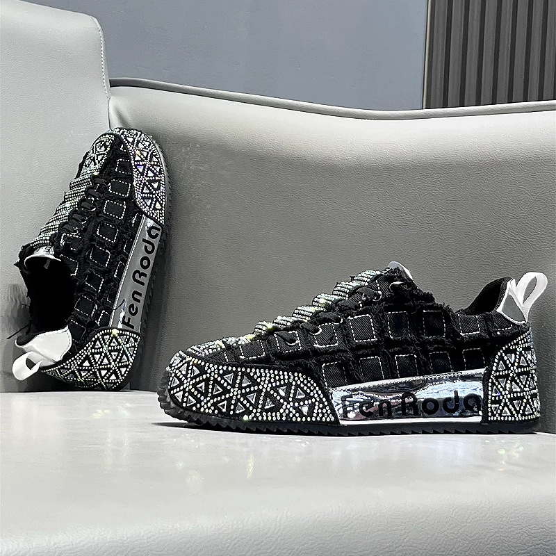 Black Crystal Geometric Sneaker