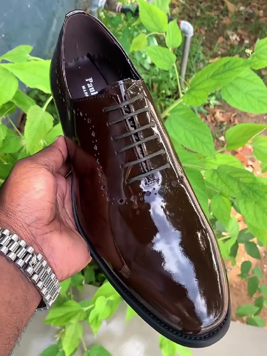Brown Patent Oxford Shoe