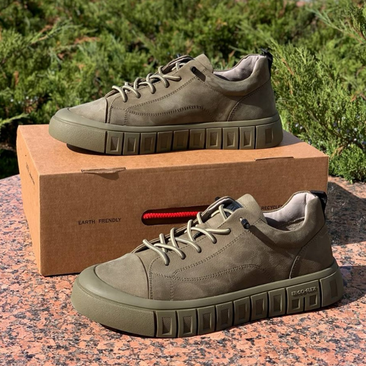 Men's Casual Lace-Up Sneakers with Flexible Sole
