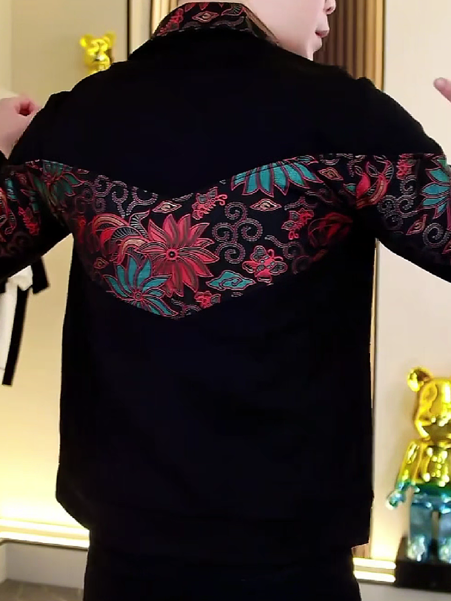 Embroidered Floral Zip-Up Jacket