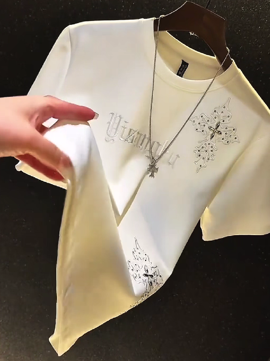 Embroidered Crystal T-Shirt