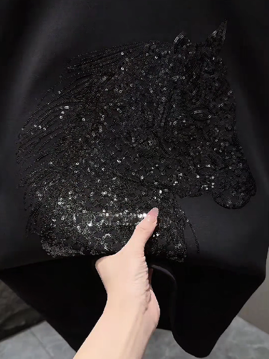 Sequin Horse Print Tee
