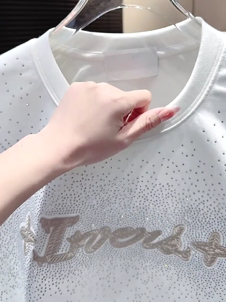 Rhinestone Word Print Tee