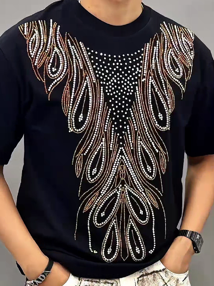 Rhinestone Feather T Shirt