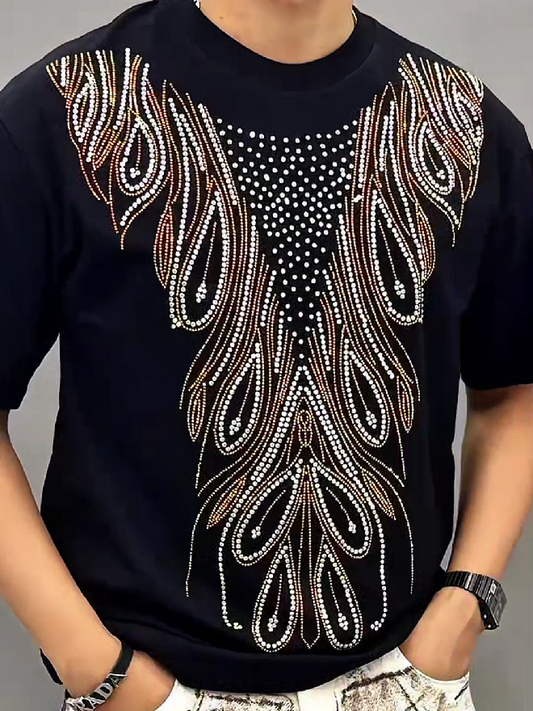 Rhinestone Feather T Shirt