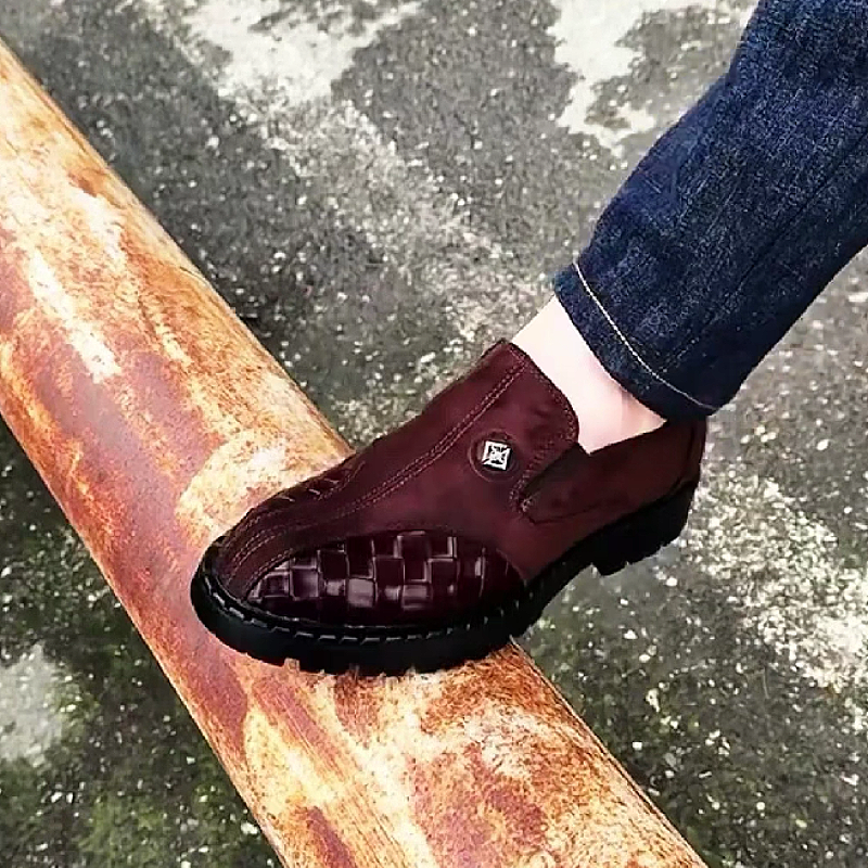 Brown Croco Print Loafer Men
