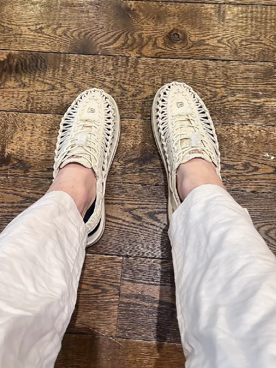 Men's Cream Woven Mesh Sneaker Shoe