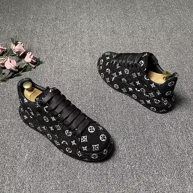 Black Monogram Crystal Sneakers