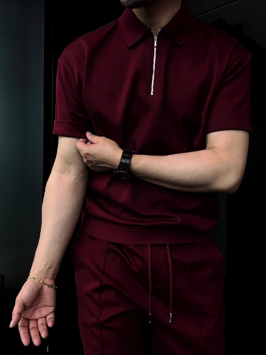 Men's Quarter-Zip Polo Shirt