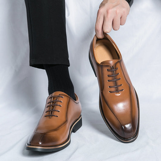 Formal Lace-Up Shoes with Sleek Leather Design