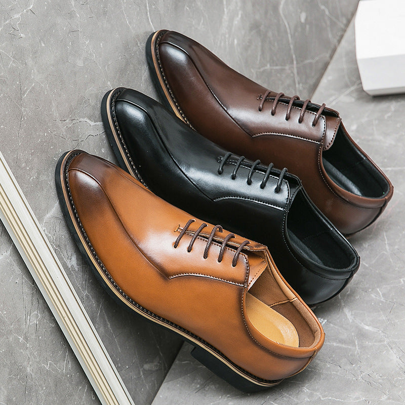 Formal Lace-Up Shoes with Sleek Leather Design