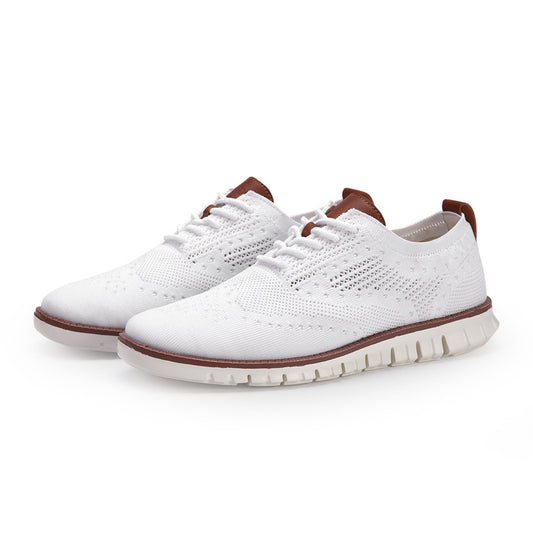 Knit Oxford Shoes with Comfortable Lace-Up Design