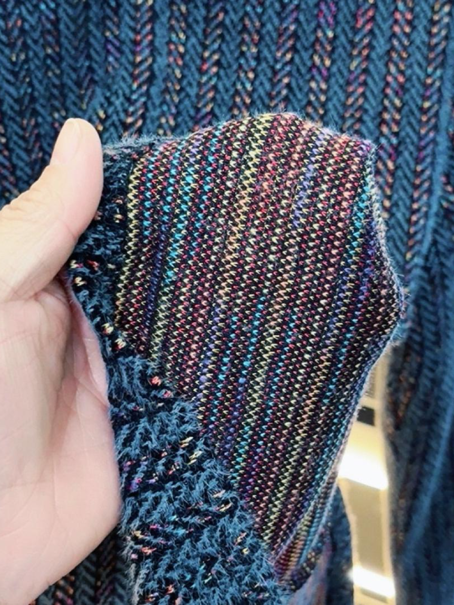 Navy Knit Shiny Sweater