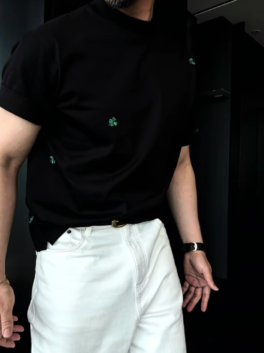 Men's Clover Embroidered Short Sleeve T-Shirt