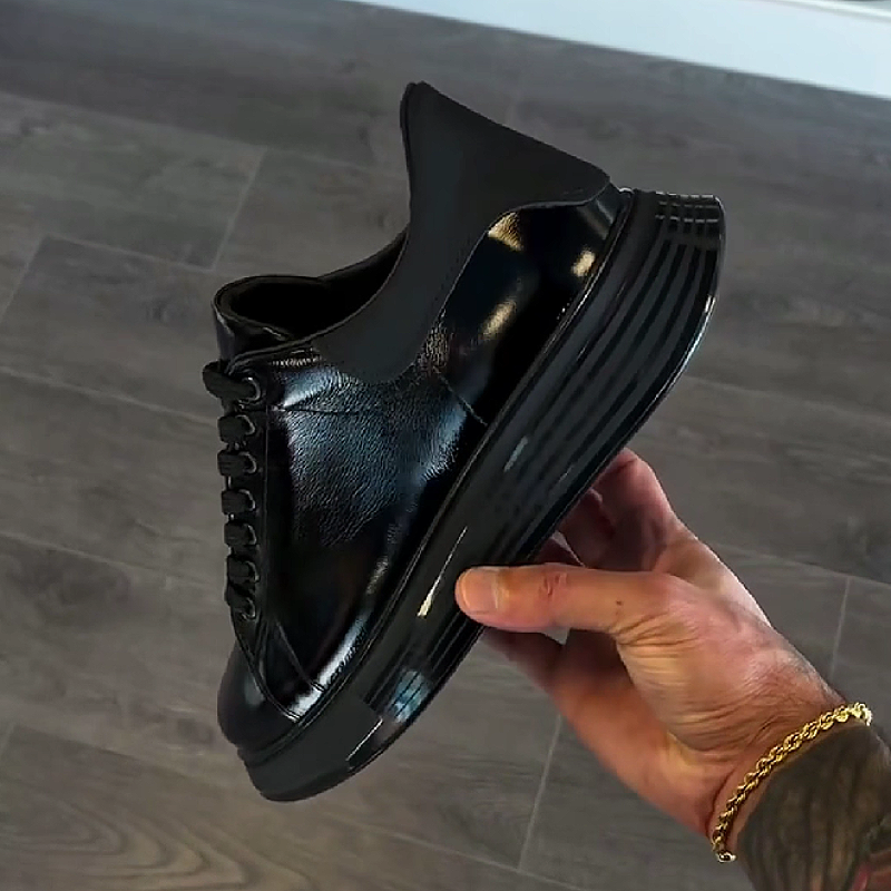 Black Patent Chunky Sole Sneaker