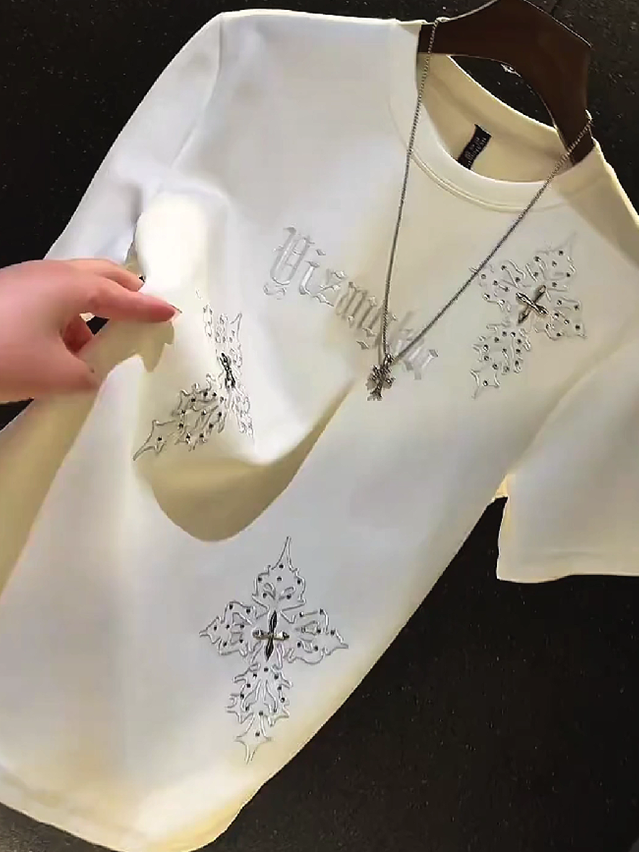 Embroidered Crystal T-Shirt