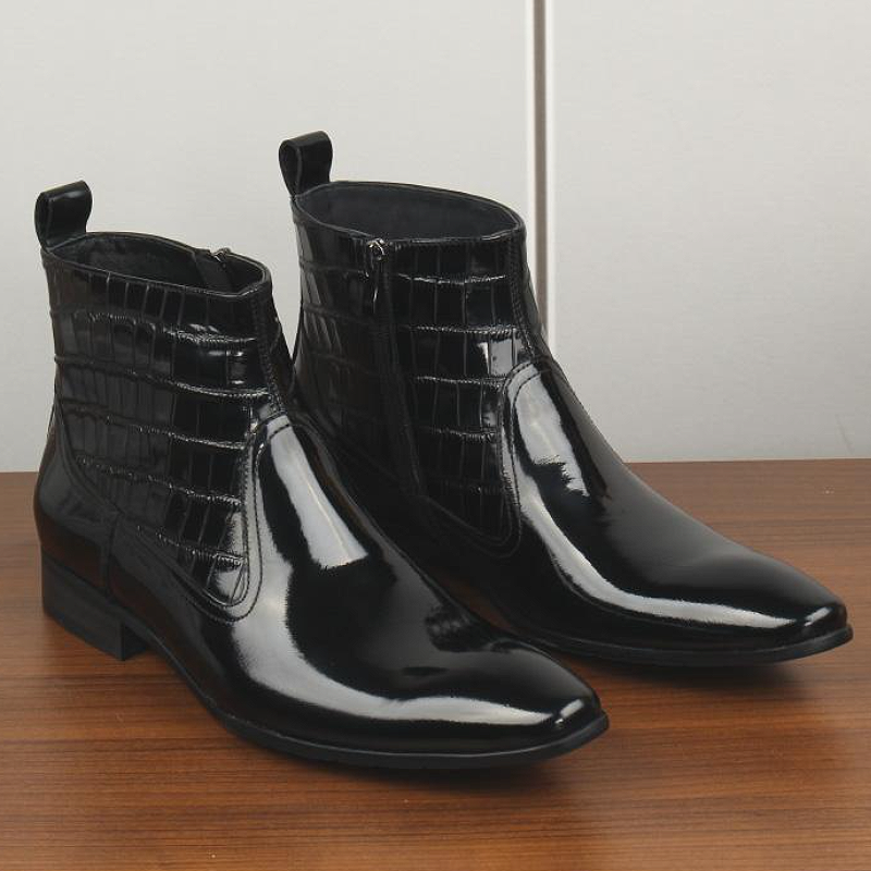 Black Patent Pointed Boot