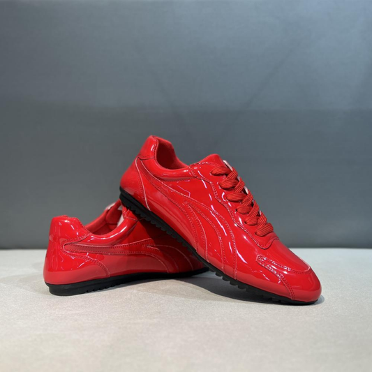 Glossy Full Leather Casual Sneaker