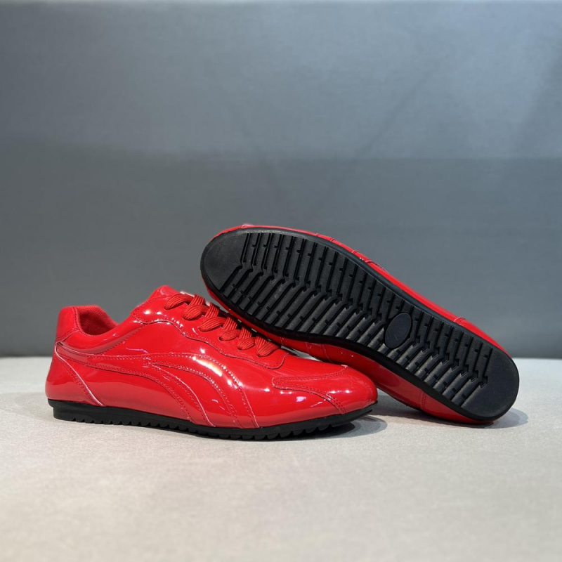Glossy Full Leather Casual Sneaker