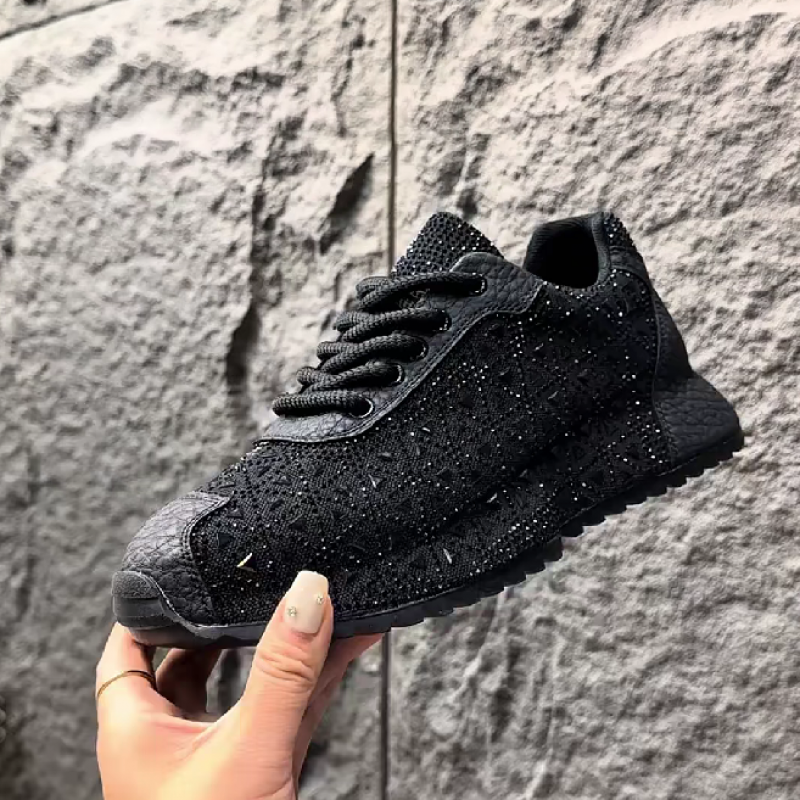 Men's Black Glitter Knit Sneaker Shoe