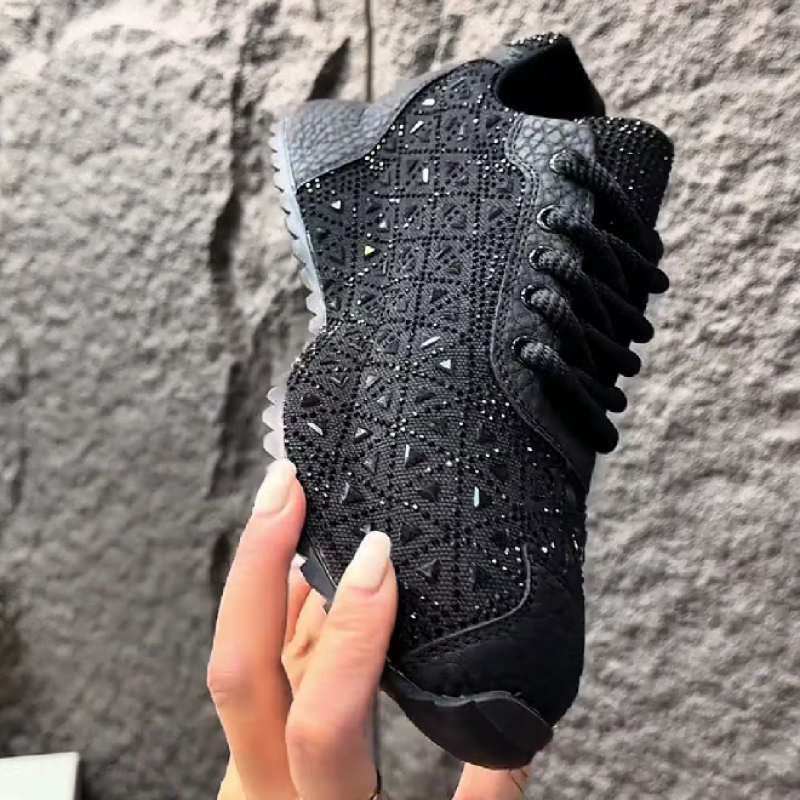 Men's Black Glitter Knit Sneaker Shoe