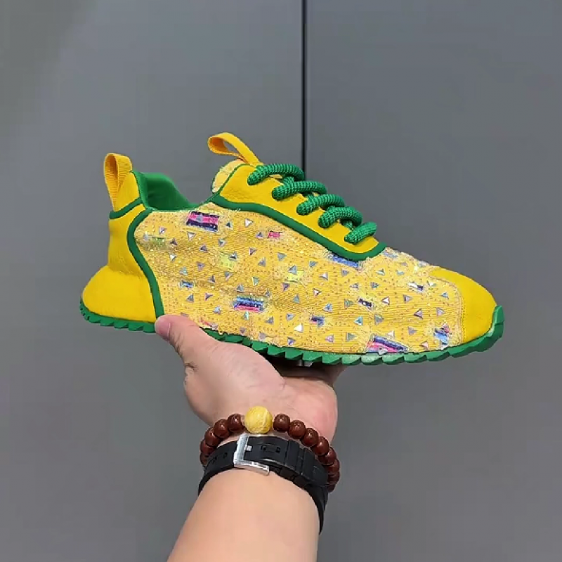 Men's Yellow Colorful Casual Sneaker Shoe