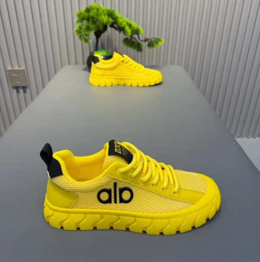 Men's Yellow Mesh Casual Sneaker Shoe