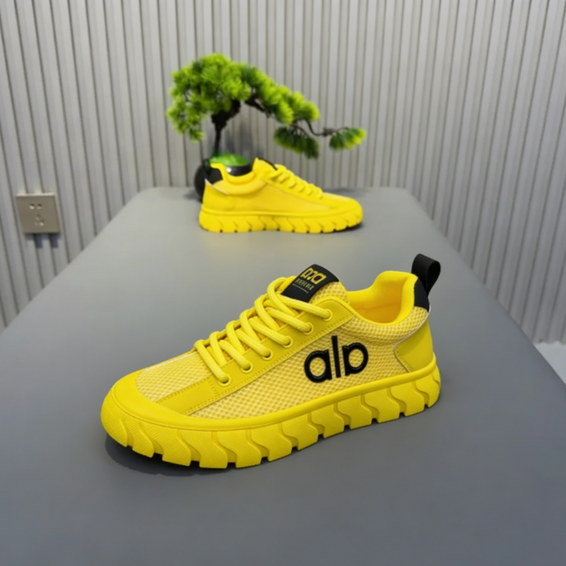Men's Yellow Mesh Casual Sneaker Shoe