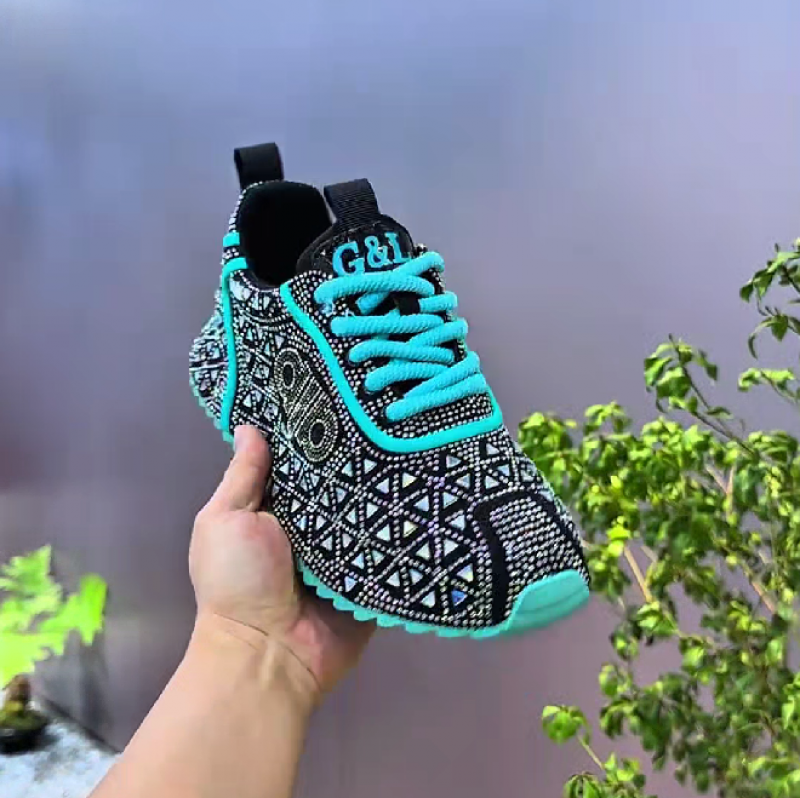 Men's Geometric Print Knit Sneakers