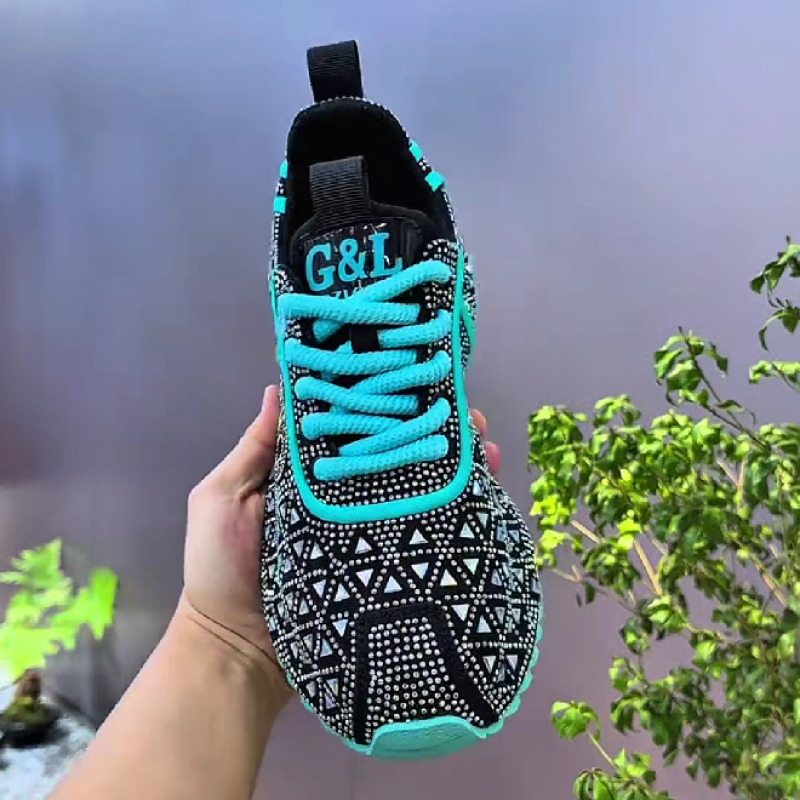 Men's Geometric Print Knit Sneakers