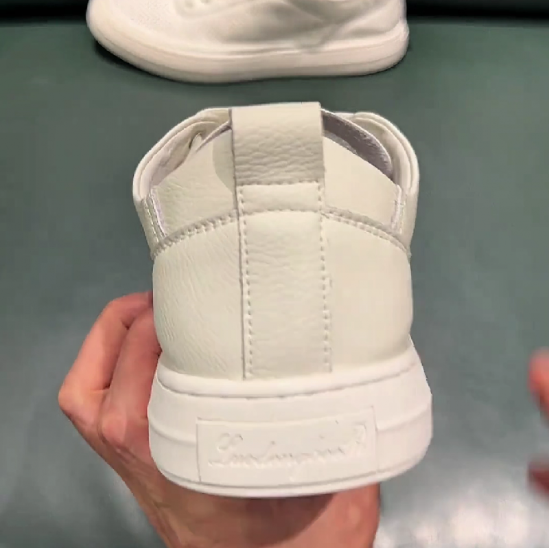Men's White Leather Casual Sneakers