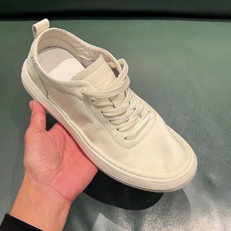 Men's White Leather Casual Sneakers