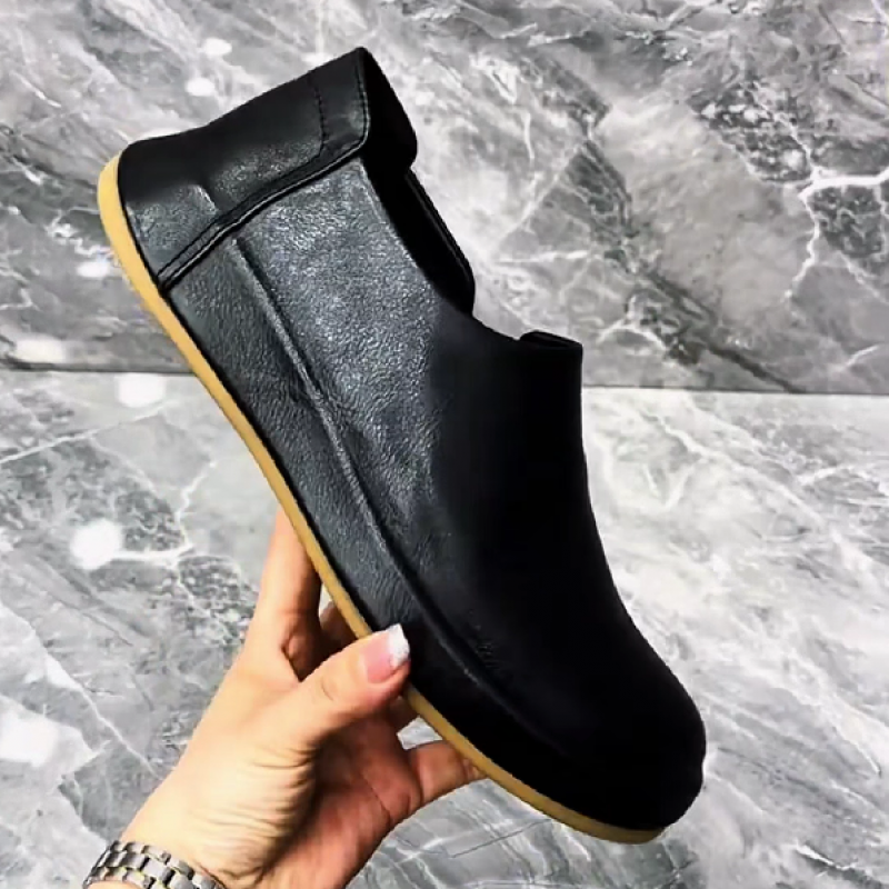 Men's Black Leather Slip On Loafers