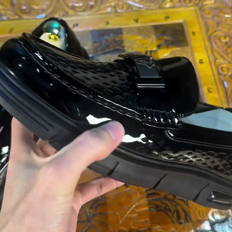Men's Black Patent Leather Loafers