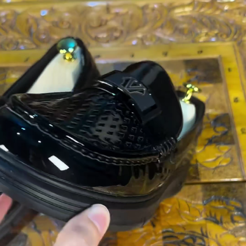 Men's Black Patent Leather Loafers
