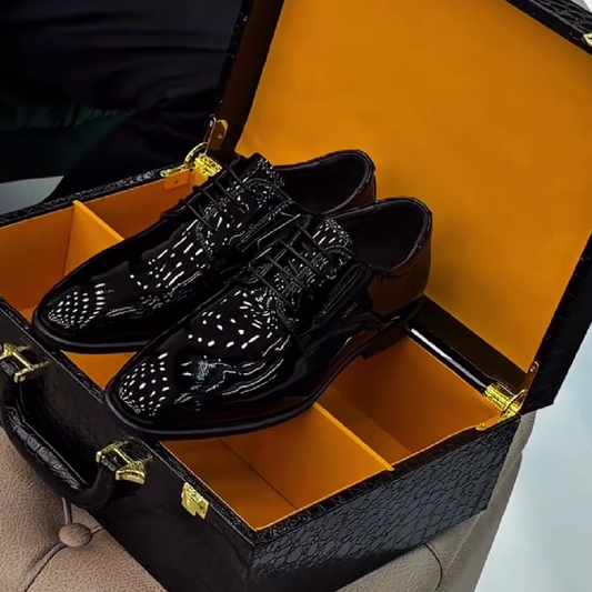 Men's Patent Leather Lace Up Dress Shoes