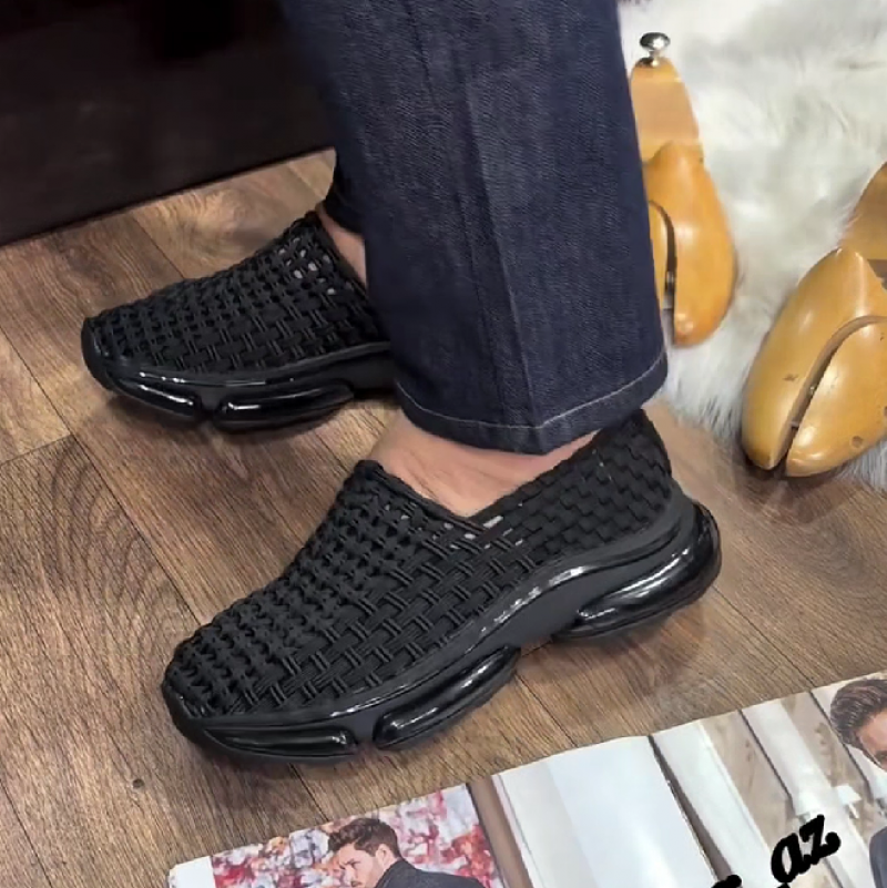 Men's Woven Slip On Mule Shoes