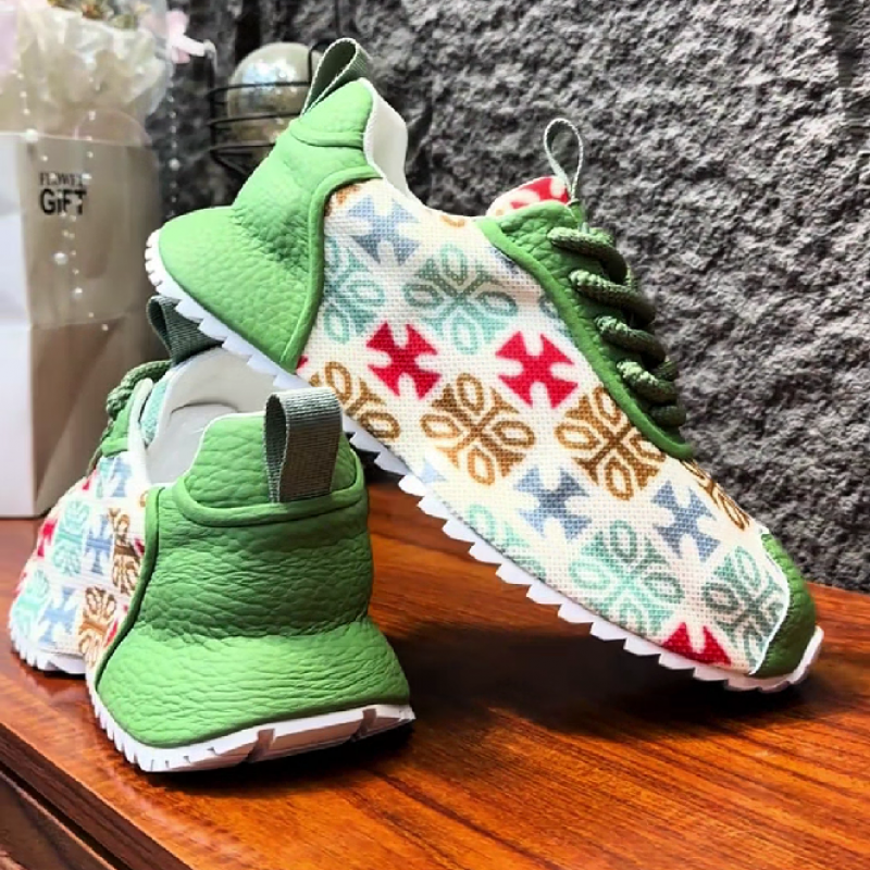 Men's Printed Knit Casual Sneakers