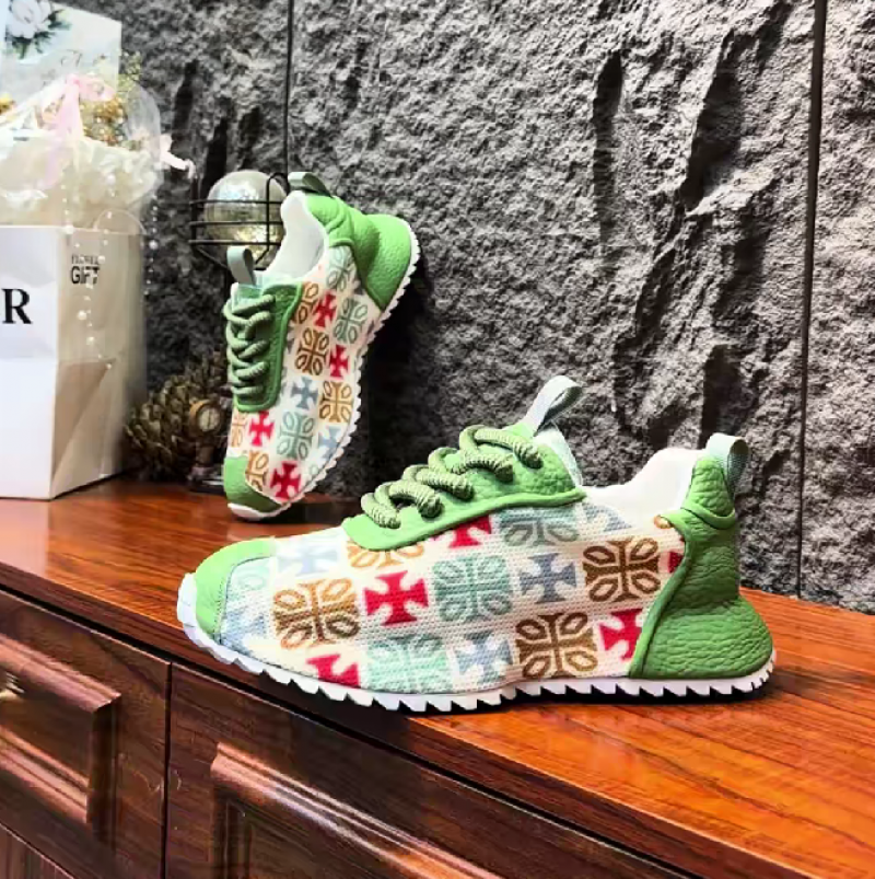 Men's Printed Knit Casual Sneakers